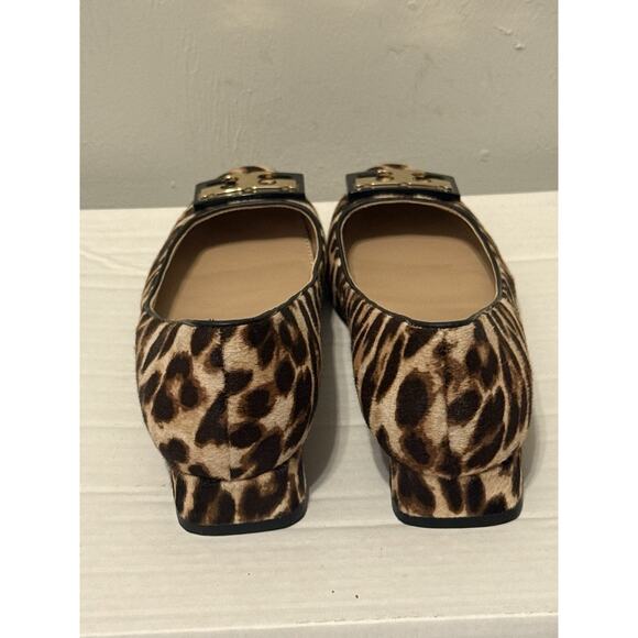 TORY BURCH Leopard Calf Hair Logo GIGI Round Toe Heels Pumps Size 8M MSRP $328 - Picture 6 of 11